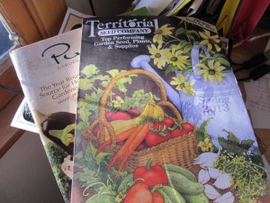 The lonely pile of seed catalogs this year- I am forsaking you for a local business.